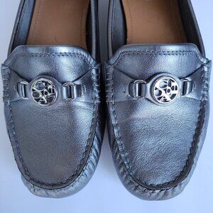 Coach Signature Women's Fonda Leather Pewter Loafers Flats Size 8 M
